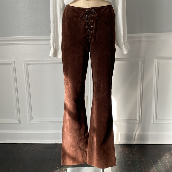 Ralph Lauren Bohemian Vintage Lace Up Suede Pants - Picture 4 of 11